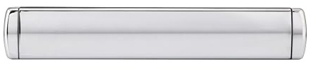IRONWORX® Chrome 12 Slimline Metal Sleeved Letterbox, Weatherproof | Enigma, 259x40mm opening, 270mm centres, uPVC, composite & wooden doors, heavy sprung, easy to fit, 180° opening, front door