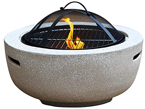 ABBNIA Braciere da Giardino per Esterni a Legna per Barbecue, Tavolo per Barbecue - Braciere a Legna per Esterni da 23 Pollici con Copertura per parascintille e attizz
