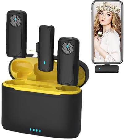 Microfono Lavalier per fotocamera, microfono per la registrazione | Microfono senza fili per riduzione del rumore - Microfono di registrazione wireless, microfono a morsetto, amplificatore