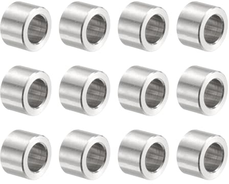 QUARKZMAN 12pcs M6 Separadores de Acero Inoxidable 304, Espaciadores Redondos de Metal Espaciadores Metálicos de Acero Inoxidable para M6 Tornillo Pernos, 6.2x10x6mm (ID*OD*Esp.)