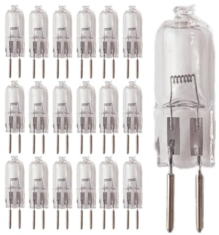 UGEFKMQ G6.35 Halogen Bulb 24V 50W Dimmable 2 Pin Clear Capsule Light Bulb Halogen GY6.35/G6.35 2-Bi-Pin Base 20Pc 50W