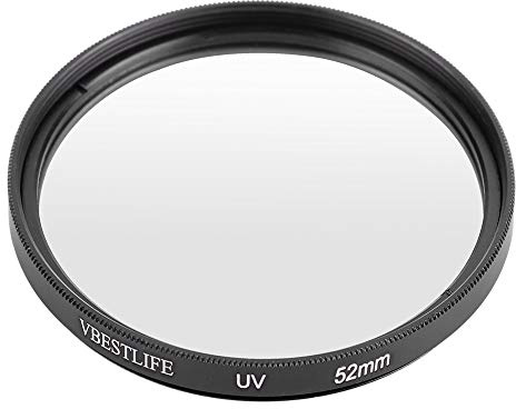 VBESTLIFE Lente de Filtro UV Ultradelgado Filtros de Protección de Cámara Ajuste Universal de Alta Transmitancia para Cámaras DSLR (52MM)