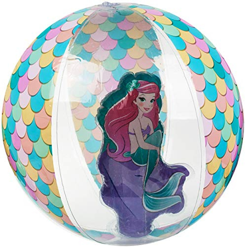 alles-meine.de GmbH Strandball/Ball aufblasbar - Princess - Prinzessin - Arielle - Ø 43 cm - transparent & durchsichtig - Wasserball - aufblasbarer großer Ball/Beachball - Ki..