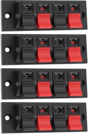 Create idea Lautsprecherklemmen mit 4 Positionen und Push-Release-Feder, geeignet für Lautsprecherkabelverbindung, Lautsprecher, Upgrade, benutzerdefinierte Lautsprecher, 68 mm x 23 mm, 4 Stück