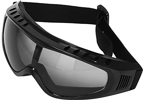 Asyduey Schutzbrille Klarglas Wind Staubschutz Motorrad, Schwarz