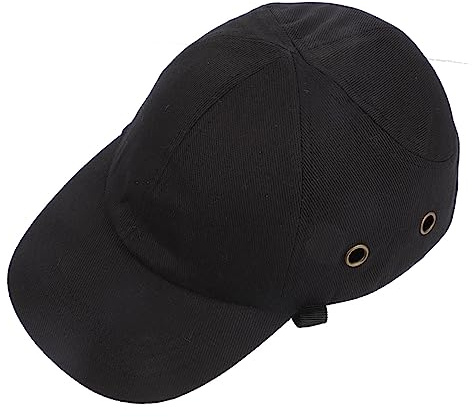 HOMSFOU Casque De Sécurité Réglable Léger Coque Abs Respirante pour Chantier Et Sport, Chapeau De Protection Tête Taille Unique Noir, Protection Tête Ajustable pour Travail Extérieur