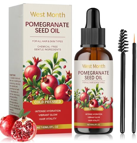 Olio di semi di melograno, olio di rosa canina, olio di semi di melograno spremuto a freddo rosa canina premium 100% puro naturale,per la cura della pelle e dei capelli, 60 ml