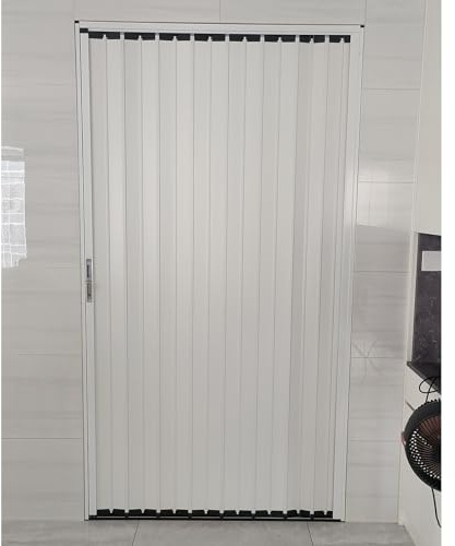 Puerta Corredera Plegable Puerta Divisoria De Ambientes Blanca Tipo Acordeón, Puerta Corrediza Larga, 160 180 190 CM Alto, Kit De Puerta Plegable Para Interior Dormitorio, Cocina, Aluminio(130cmx160cm
