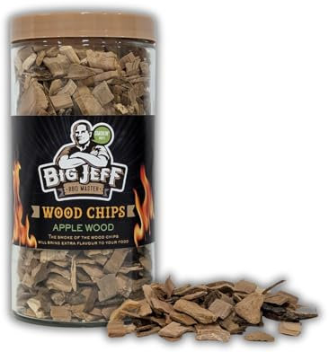 OsoRetail Big Jeff Holzchips Apfelbaum, 550 g, 100 % natürlich, für Smoker, Grill & BBQ | süßer fruchtiger Rauch – ideal für Fleisch, Fisch, Käse