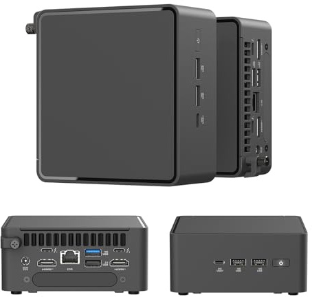 Cutesliving NUC 15 Pro Thick Mini PC | Core Ultra 5 225H 14-Core | 64W TDP | DDR5-6400 96GB Max | PCIe 5.0 SSD | Wi-Fi 7 | Dual Thunderbolt 4 | MIL-STD-810H(16GB RAM，512GB SSD)