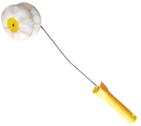 Herramienta de pintura de pared para yeso, barro, muebles, esquina, rodillo, 2 cabezales, mango largo