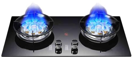 Cuisinière À Gaz 2 Brûleurs 5,2 KW, Plaque De Cuisson Wok À 9 Cavités, Adaptée À La Cuisine Domestique Avec Protection Anti-extinction(LPG)