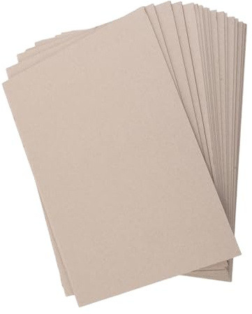 Homoyoyo 20pcs Vintage Style Thick Greyboard Sheets for Bookbinding and Scrapbooking Heavy Duty Chipboard Covers for Album Making and Craft Projects