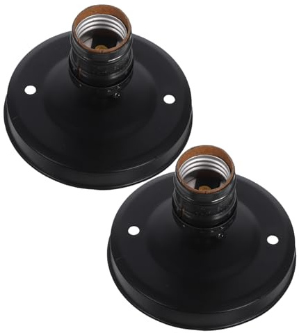 HOMSFOU 2pièces Lot De Douilles De Plafonnier Vintage Design Noir Perle Support Ampoule Décoratif Aluminium Pour Intérieur
