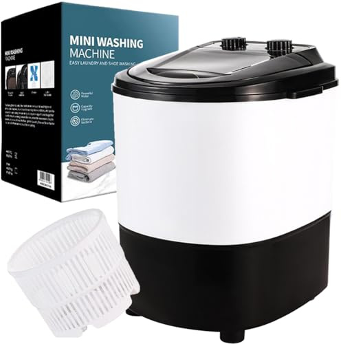 Mini Lavatrice A Vasca Singola, Piccola Lavatrice con Cestello di Scarico, Lavatrice Elettrica da 10 Libbre di capacità, Lavatrice Portatile da Campeggio