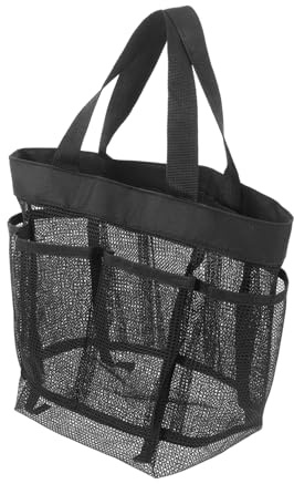 FONDOTIN Netzgewebe Duschbeutel Tragbar für Strand Kosmetik Organizer Unisex Duschtasche aus Nylon Robust und Leicht für Badeurlaub und Reisen Kleinigkeiten Spielzeug Aufbewahrung
