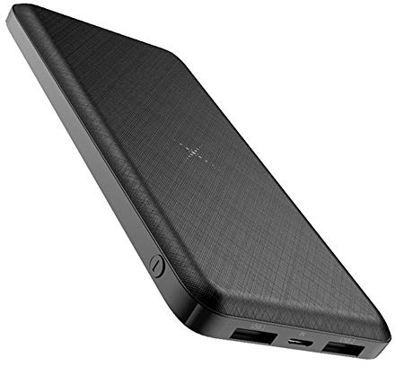 Power Bank,PowerBank Qi Wireless 10000mAh Fast Qi Portable Quick Charger External Battery Pack with Dual USB and LED Indicator Compatible with Qi Enabled Smartphones Devices