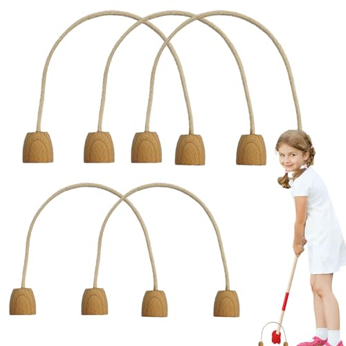 Vit krocket Wickets – 5-delad familj Krocket Wickets set, 18 x 13 cm | hållbara krocket-stavar med | Spelare Krocket Wicket Set för gräsmatta, trädgård, familjespel utomhus och festspa