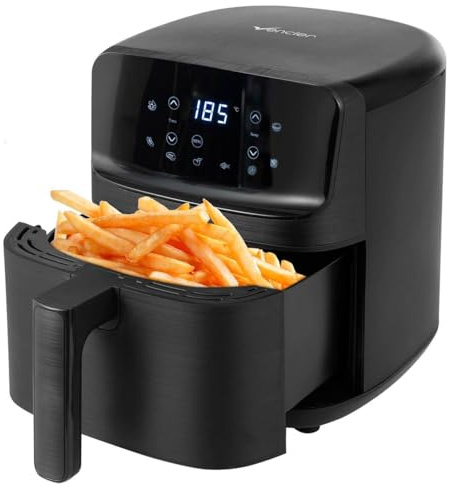 Vencier 4.2L Digital Air Fryer, 1500W Oil-Free Cooker with Touchscreen, Fry Force 360° Air Circulation, Adjustable Temp & Timer, Compact & Easy Clean Design (4.2L)