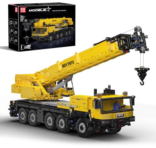 Mould King 17073 Ferngesteuerte Kran Bausteine Modell, 3218 Teile Technik Kranwagen Klemmbausteine Bausatz, Schwerlastkran Kit Spielzeug für Erwachsene/Jugendliche ab 14 Jahren