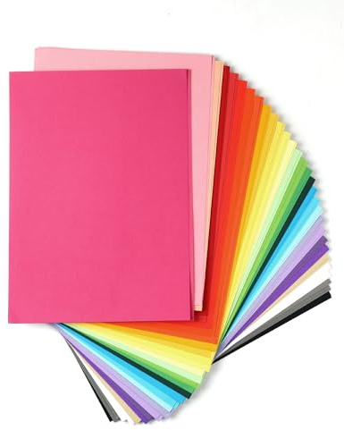 Cartulinas A4 colores 230 g/m², 60 hojas en 30 colores, papel origami y origami para niños, cartón resistente para manualidades, tarjetas, invitaciones, scrapbooking e impresión