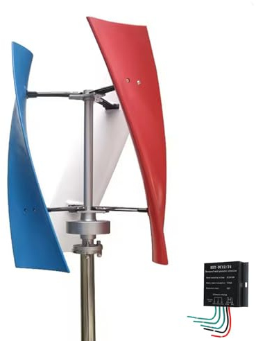 YIGECHENXIN Turbina Eolica Portatile a 3 Pale Senza Rumore 1000W Kit Generatore Eolico con Controller per Uso all'Aperto in Cortile e Sistemi di Turbine Eoliche (12V-48V),12v