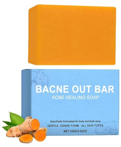 Bacne out Bar - 2026: nuovo sapone detergente per l'acne corporea, saponetta per la pulizia profonda dei pori con curcuma, vitamina C e alfa-arbutina, trattamento naturale contro l'acne corporea