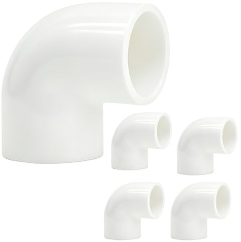 20mm White PVC 90 Degree Elbow 5 Pcs Electrical Conduit & Plumbing Fitting, Flexible Pipe Connector for Water Irrigation DIY Projects