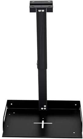 Universell projektorhållare med bricka upp till 14 kg, 34–56 cm justerbar höjd takhållare med kabelgenomföring och ventilationsöppningar, projektorhållare av stål/aluminium för konferensrum (svart)