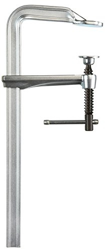 BESSEY Ganzstahlzwinge GZ40K | 400 mm Spannweite | 120 mm Ausladung | Federndes und elastisches Spannen reduziert Vibrationen bei Holz- und Metallarbeiten, mit Knebelgriff