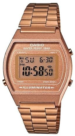 UBOON | Reloj Casió Vintage B640WC-5A Oro Rosado – Digital Unisex, Retro Clásico con Luz LED, Resistente al Agua