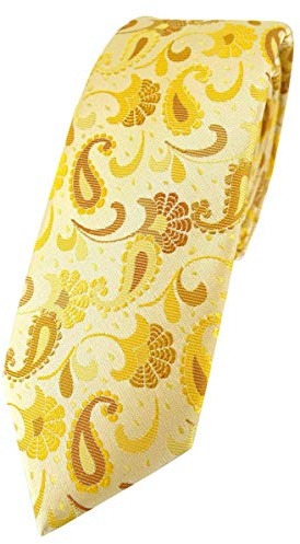 TigerTie - schmale Designer Krawatte in Paisley gemustert