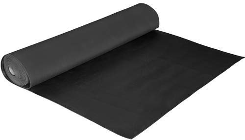 Revêtement de sol en caoutchouc noir lisse H. 130 cm. (épaisseur 5 mm. L. 10 m)