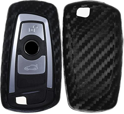 Carbon Soft Case Schutz Hülle Auto Keyless Schlüssel kompatibel mit BMW F30 F32 F26 F01 F07 F12 F10 F06 F03 F25 F13 F11