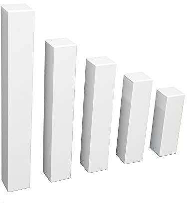 REESE | Universal Fussleisten Eckklotz Eckblock Ecke Eckturm | Buche WEISS | PREMIUM (mit Fase), 65 mm / 5 Stück)
