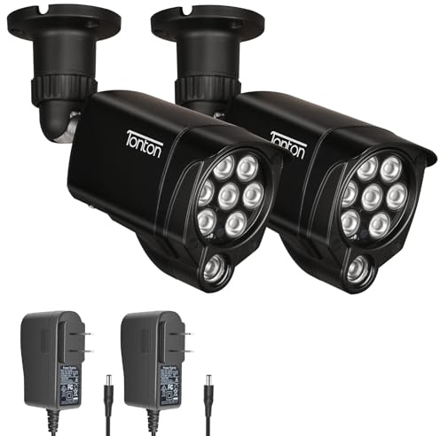 Tonton 2Pack LED IR Illuminator Wide Angle 8-LEDs 90 Degree 100Ft IR Infrared Flood Light, Compatible for CCTV Security Cameras,IP Camera,Bullet Camera,Dome Camera(Black)