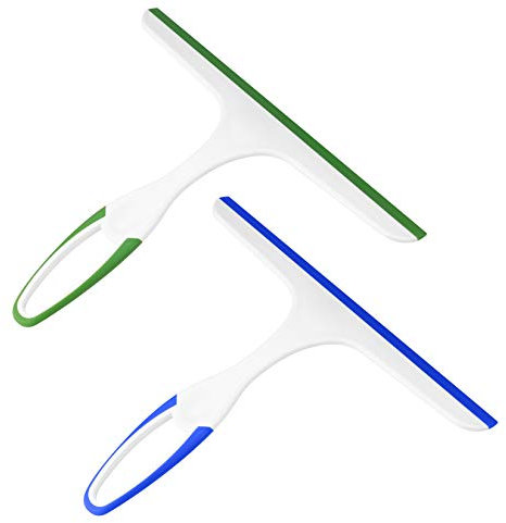 PanBeiQi 2 Pcs Window Squeegees, Glass Cleaner Squeegees, Shower Screen Wiper, Scraper Washer Wiper for Mirror, Floor, Glass, Bathroom, Window