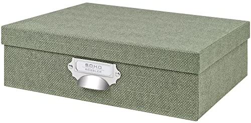 Rössler S.O.H.O. - Scatola portaoggetti A4 con manico e porta indice, linea speciale, colore: salvia