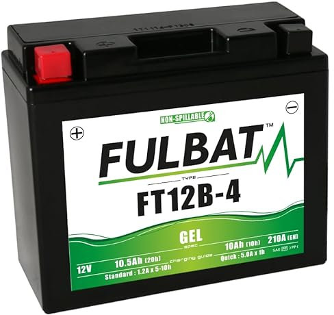 FULBAT BATERÍA MOTO FULBAT GEL FT12B-4/YT12B-BS 12 V 10,5 AH 210 A
