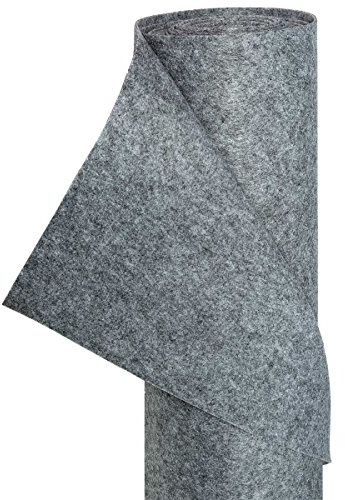 HaGa® Filz 1,52m x 5m Bastelfilz 400g/m² Dekofilz Filzstoff Filzwolle Stoff in grau