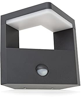 HUBER LED Wandlampe mit Bewegungsmelder 140° 15W, 950lm I IP54 geschützte LED Außenleuchte mit Bewegungssensor I Wandleuchte innen, anthrazit