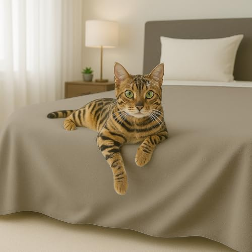 Byour3 - Colcha De Algodón ORGANICO Mixto Cama 90 135 180 Manta Pesada Cubrierta Tela Decorativa Multiusos Cubra Todo por Colchón Francés Cubrecama Lavable Funda De Sofá (Beige, Cama 90)