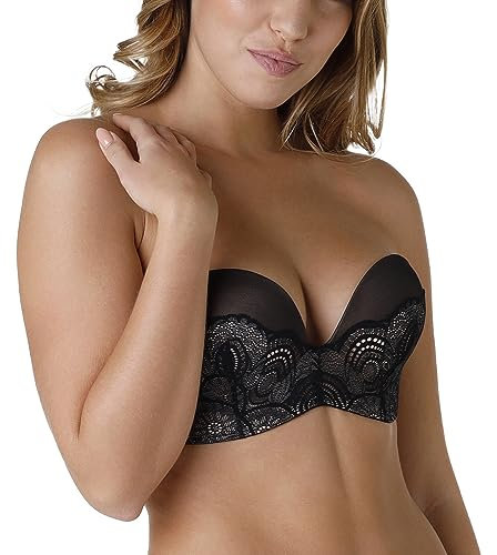 Wonderbra Women Refined Glamour Ultimate Strapless Bra, Black, 34E