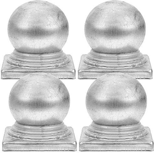 DOITOOL Capuchons de Poteau de Clôture en Métal 4 Pièces Capuchons Ronds pour Poteaux de Jardin Protection -Corps Accessoires pour Poteaux Ronds ou Colonnes de Barrière