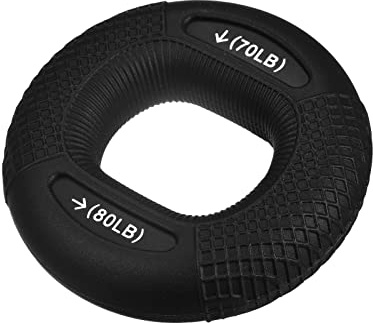 sourcing map Handgriff Verstärkung 3.07 70-80 Lbs Silikon Ring Finger Unterarme Übung Griff Trainer für Klettersportler Workout Schwarz | Ring Finger Unterarme Übung Griff Trainer, Für Klettersportler Workout
