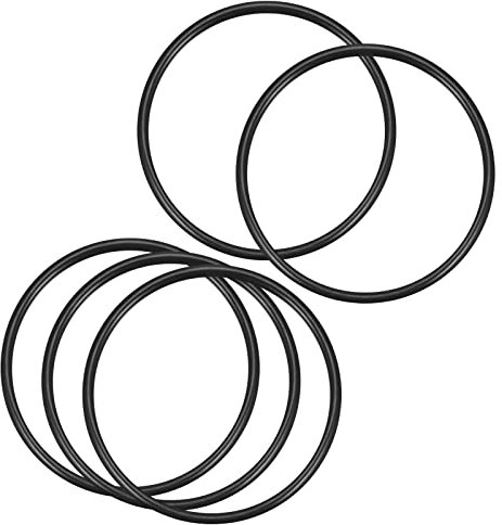 QUARKZMAN 60mm x 53mm x 3,5mm Nitrile Caoutchouc Joints toriques x 5 Pièces Rond Joint Rondelle pour Robinet Plomberie Réparation Étanchéité Connexion [Noir]