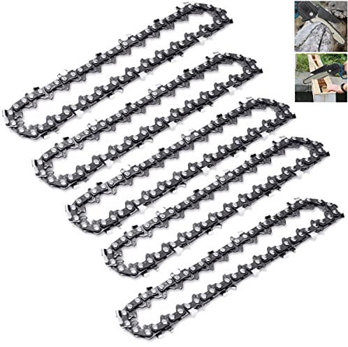 5 Stück Sägeketten 4 Zoll 28 TG Kette für Mini Akku Kettensägen Kette Ersatz 1/4,für 13CM Schwert