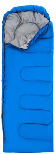 Intirilife Schlafsack geeignet für 0-5 Grad aus blauem Polyester - 210 x 70 cm - Hüttenschlafsack mit Tasche für Outdoor Aktivitäten Camping Rucksackreisen Wandern für Erwachsene und Kinder