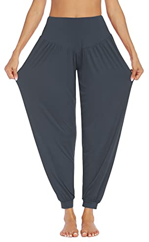 PINSPARK yogabyxor dam långa haremsbyxor lätta bekväma sommarbyxor