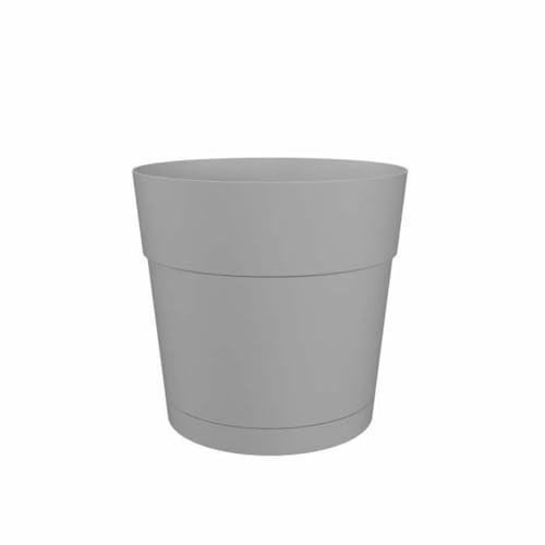 Artevasi Capri breiter Topf mit Wasserreserve, 30 cm, Hellgrau